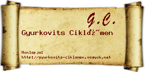 Gyurkovits Ciklámen névjegykártya